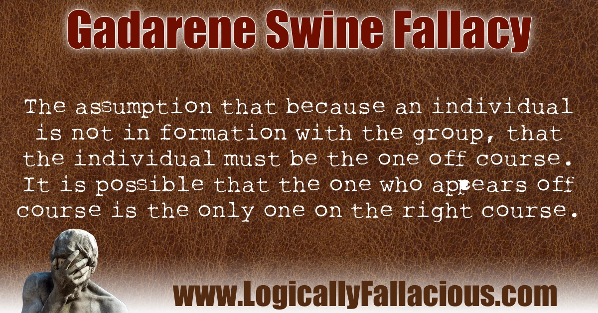 Gadarene Swine Fallacy illustration
