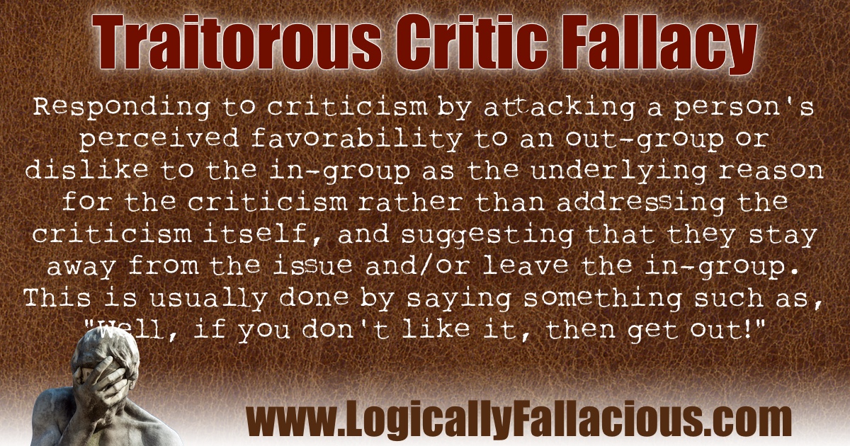 Traitorous Critic Fallacy illustration